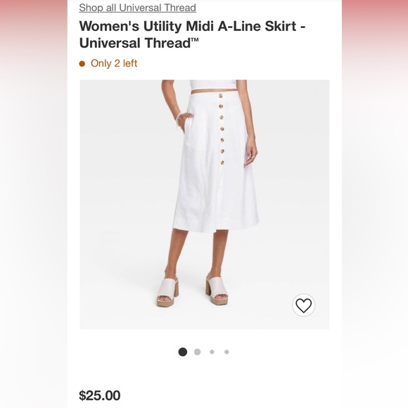 Universal Thread White Linen Button Up Skirt - Large - Picture 3 of 6